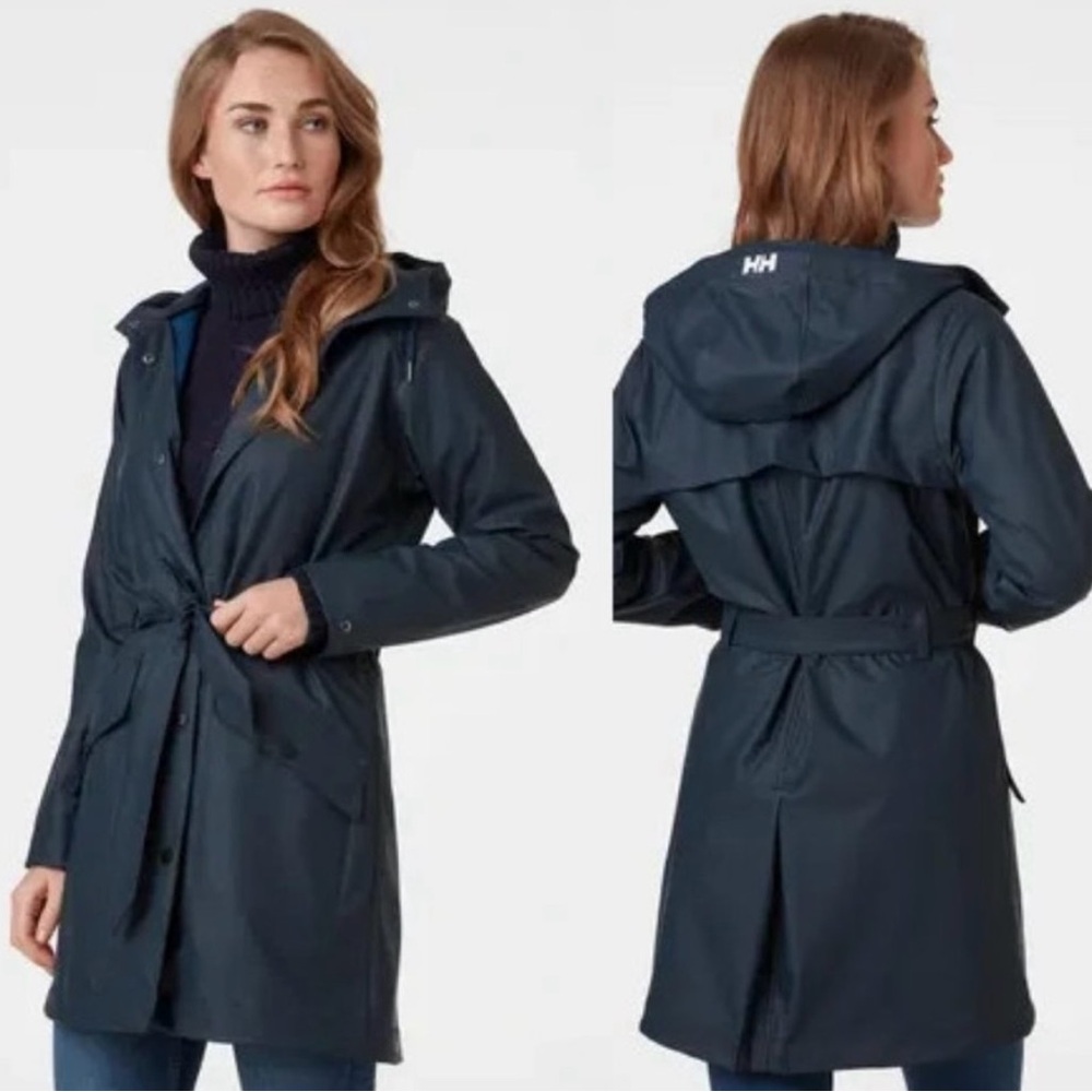 Helly Hansen Navy Blue Utility Rain Jacket with Hood